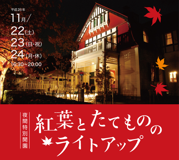 特別夜間開園　紅葉とたてもののライトアップ