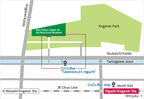 When using JR CHUO LINE（Higashi-koganei station）