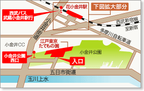 西武新宿線からの行きかた地図