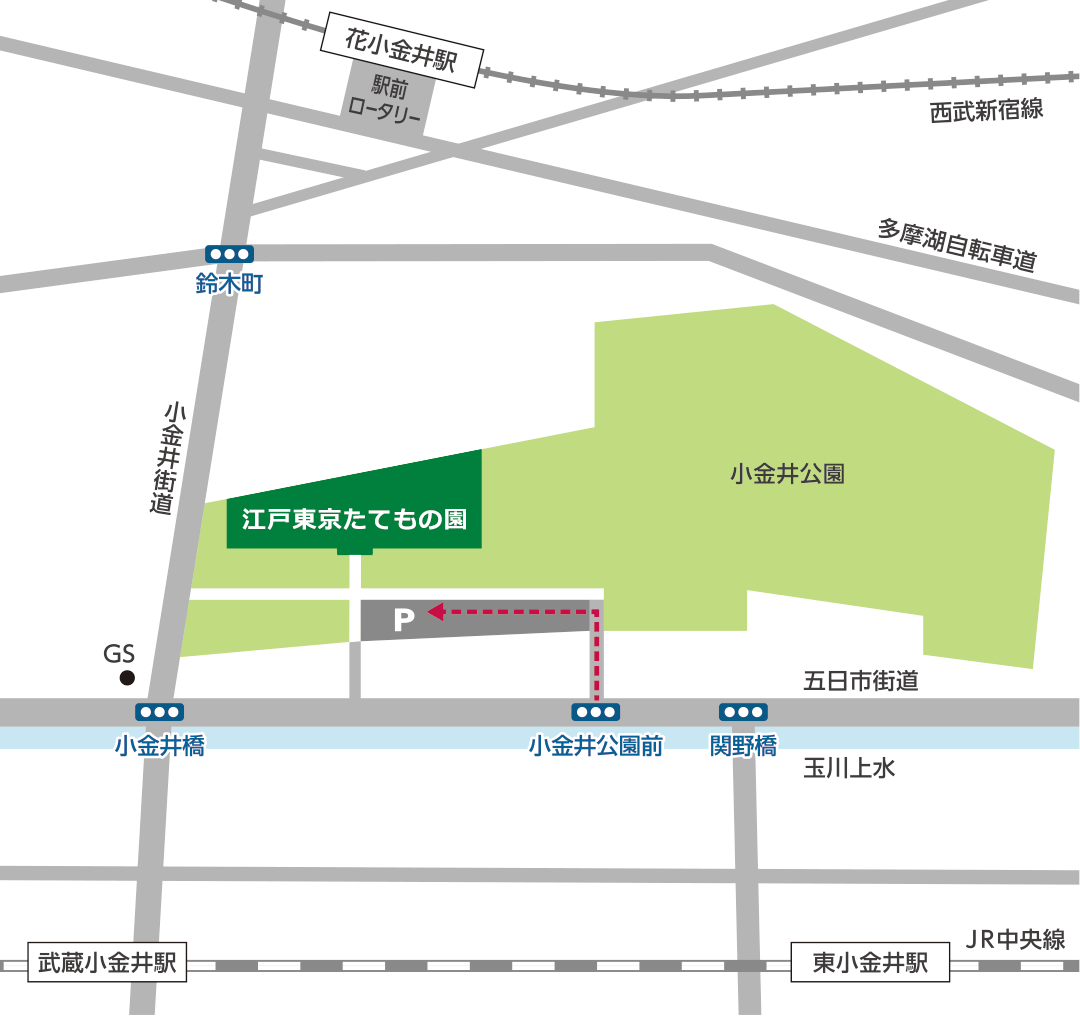 近郊から車で来る場合の地図